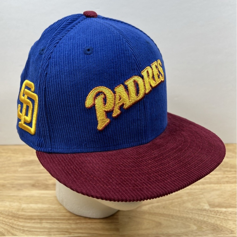 New Era San Diego Padres MLB Corduroy Hat Cap Fitted 7‎ 5/8